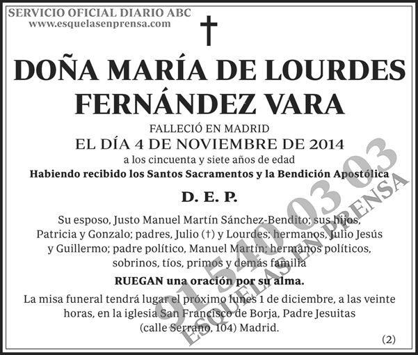 María de Lourdes Fernández Vara